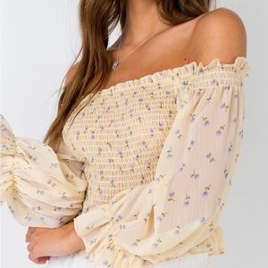 Princess Polly Off the Shoulder Floral Ruffle Top
